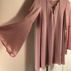 Light pink dress with bell sleeves